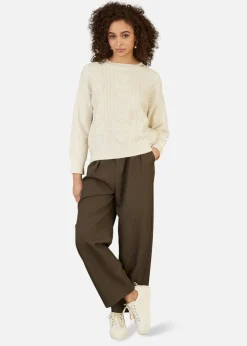 Yumi Brown Wide Leg Trousers