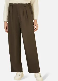 Yumi Brown Wide Leg Trousers