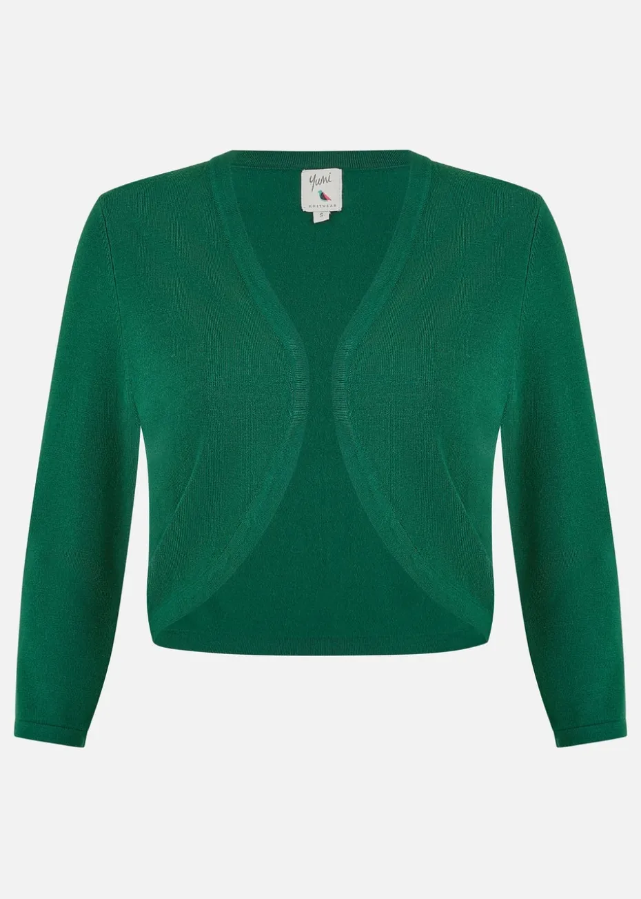 Yumi Dark Green Knitted Bolero