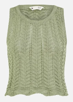 Yumi Green Crochet Knitted Tank Top