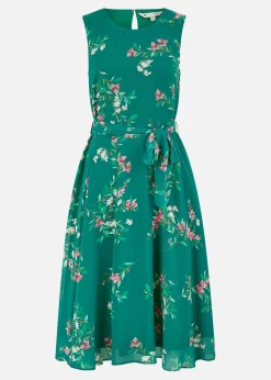 Yumi Green Daisy Print Skater Dress