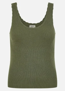 Yumi Green Fine Knit Vest Top
