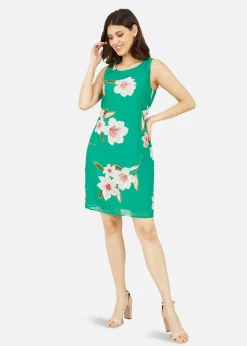 Yumi Green Floral Shift Dress