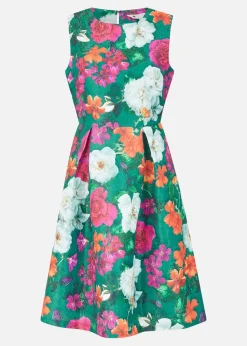 Yumi Green Floral Skater Dress