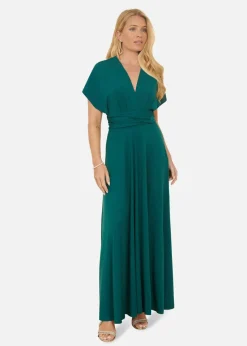 Yumi Green Jersey Stretch Multiway Midi Dress
