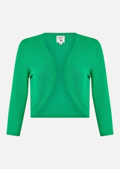 Yumi Green Knitted Curve Bolero