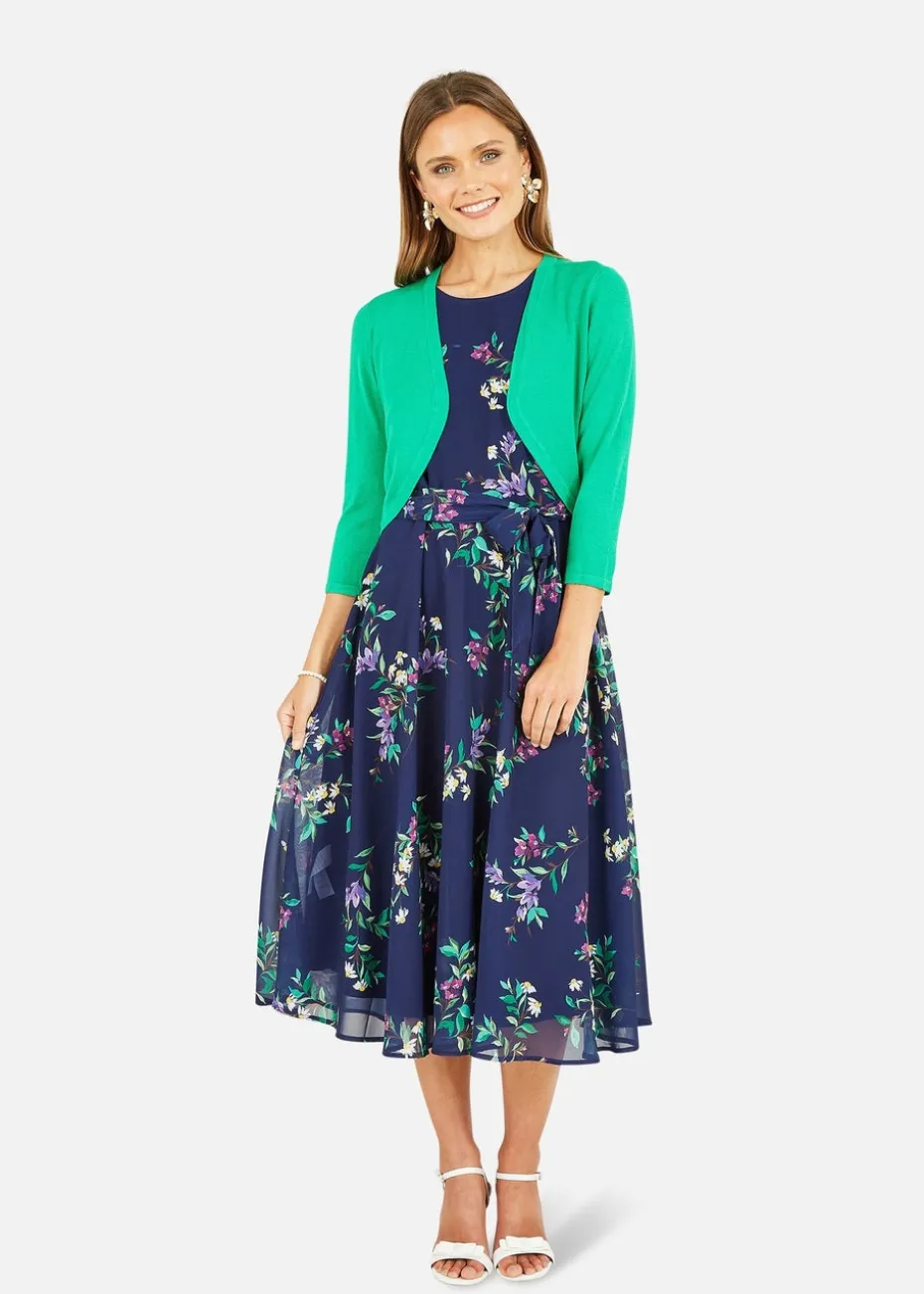 Yumi Green Knitted Curve Bolero