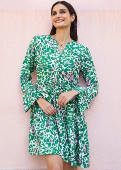 Yumi Green Leopard Print Tunic