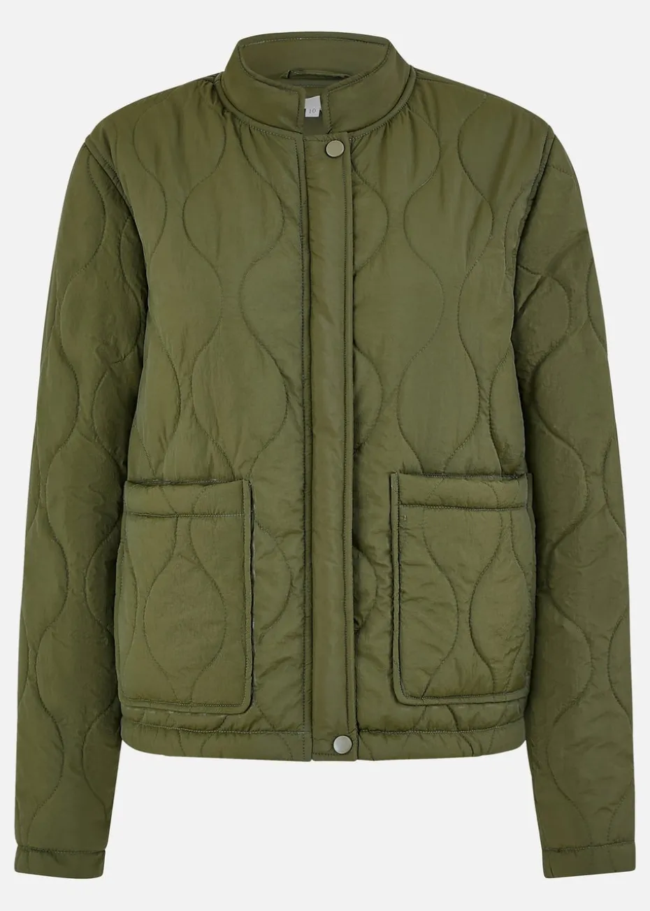 Yumi Green Short Quilted Jacket