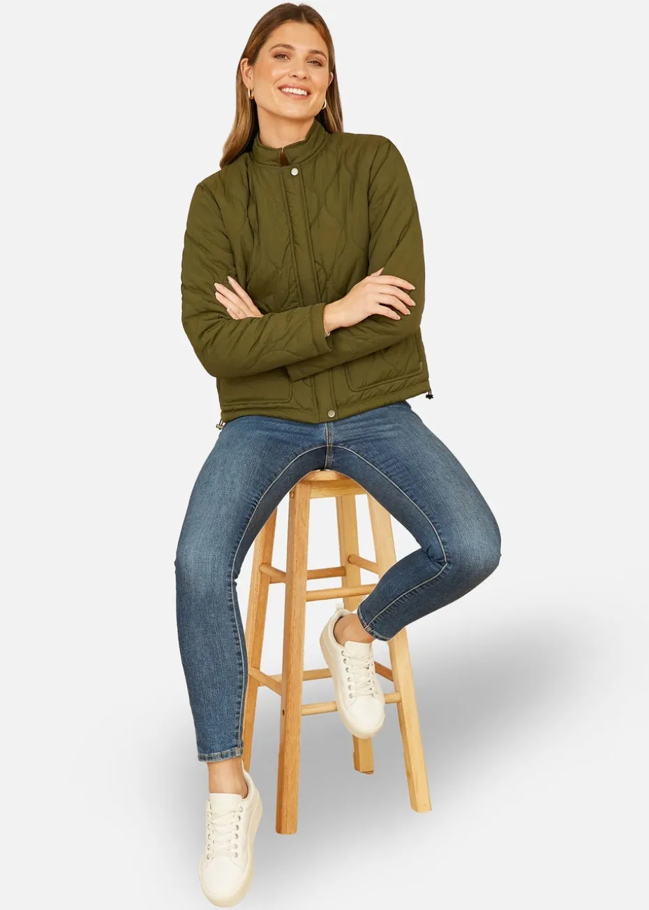 Yumi Green Short Quilted Jacket