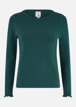 Yumi Green Sparkle Knit Jumper