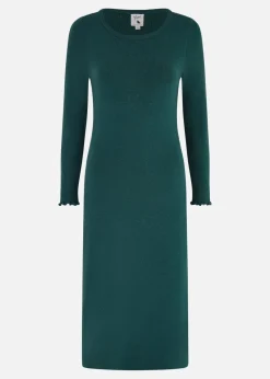 Yumi Green Sparkle Knit Midi Jumper Dress