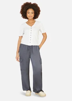 Yumi Grey Cargo Trousers