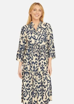 Yumi Navy Block Print Kaftan