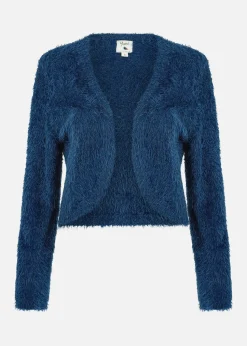 Yumi Navy Eyelash Knit Bolero