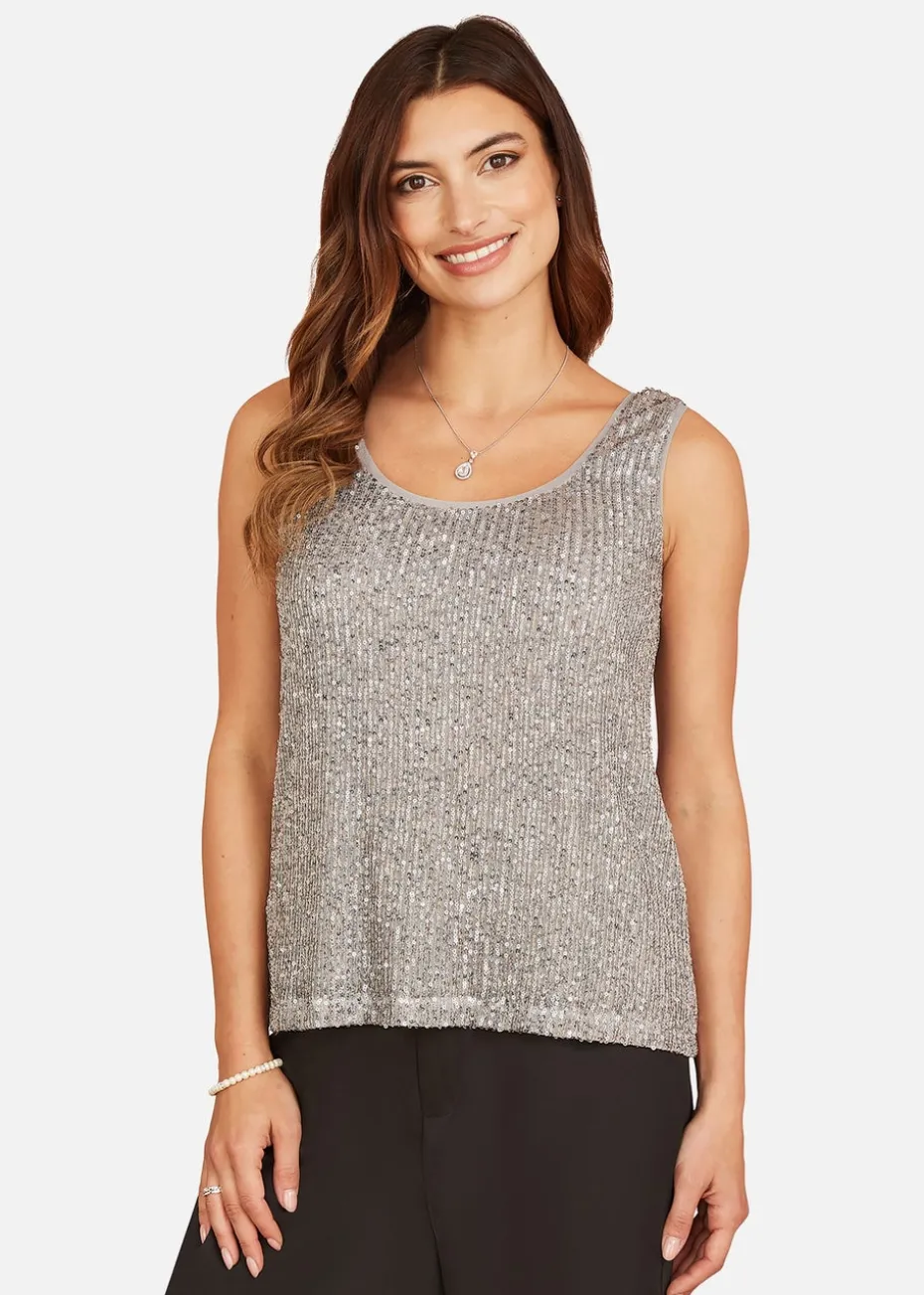 Yumi Silver Sequin Vest