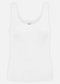 Yumi White Fine Knit Vest Top