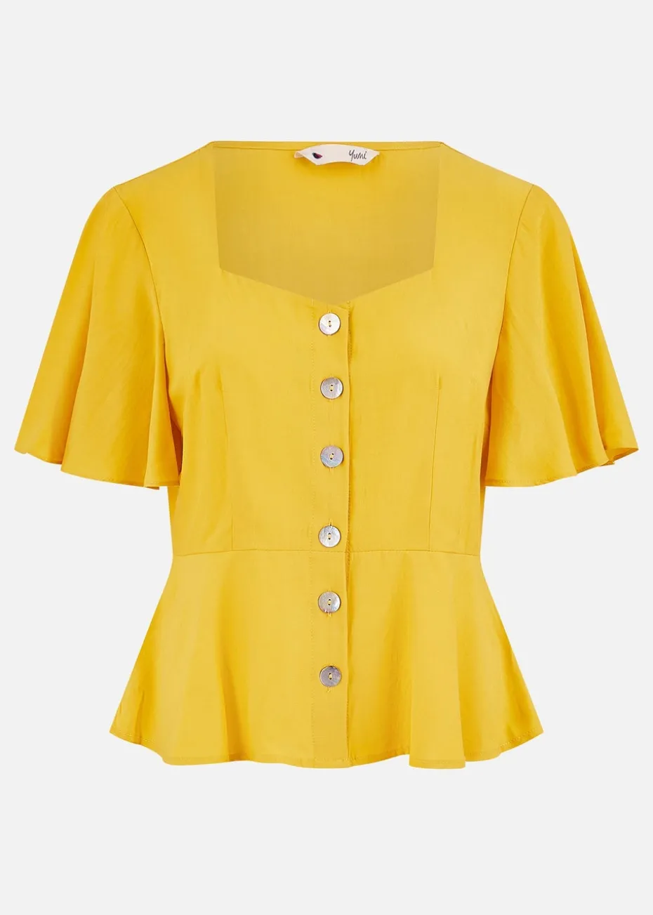 Yumi Yellow Button Up Top