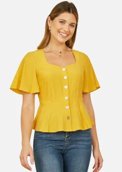 Yumi Yellow Button Up Top